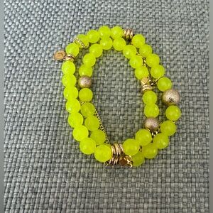 Lime Green/Yellow Beaded bracelet by The Lace Project